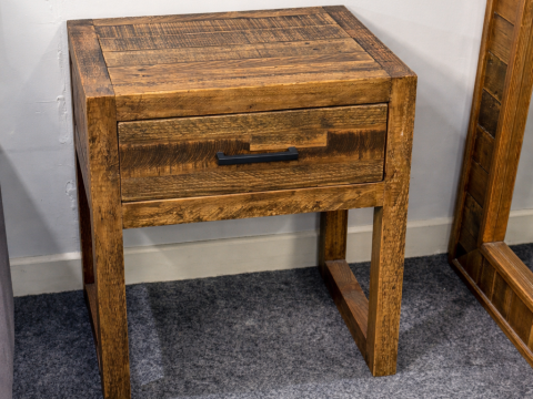 Pair of Bronx 1 Drawer Bedside