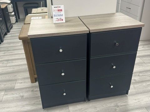 Pair of Formia 3 Drawer Bedsides (Display Clearance)